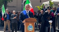 Saluto del presidente della Provincia di Matera, Piero Marrese, alla cerimonia per le celebrazioni del 25 aprile.