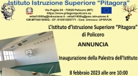 Policoro, l’8 febbraio l’inaugurazione della palestra dell’Iis Pitagora. Il presidente della Provincia di Matera, Piero Marrese: “Ennesimo obiettivo centrato”