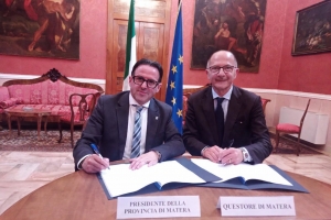 Controllo del territorio e sicurezza dei cittadini, Provincia e Questura di Matera sottoscrivono protocollo d’intesa per rendere esecutivo il sistema di videosorveglianza