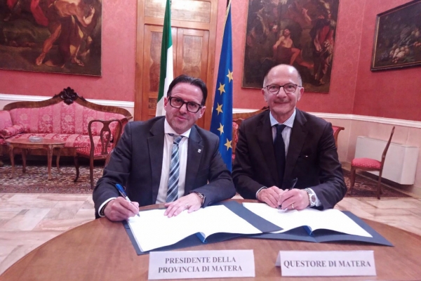 Controllo del territorio e sicurezza dei cittadini, Provincia e Questura di Matera sottoscrivono protocollo d’intesa per rendere esecutivo il sistema di videosorveglianza