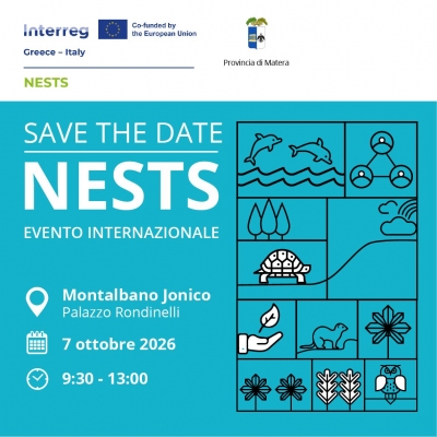 Il 7 ottobre 2026 a Montalbano Jonico l’evento internazionale del progetto NESTS sulla tutela della biodiversità e la cooperazione transfrontaliera